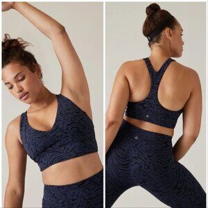 Athleta Transcend Plunge Bra A-C Nina Animal Navy